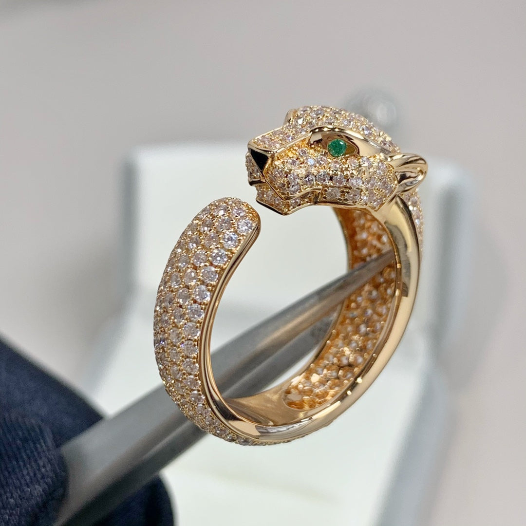 [⭐Glow]PANTHERE PINK GOLD DIAMOND RING