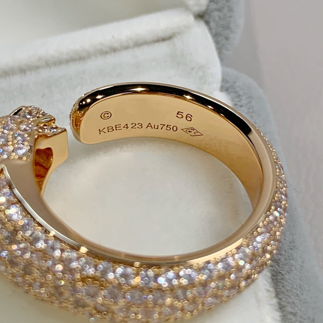 [⭐Glow]PANTHERE PINK GOLD DIAMOND RING