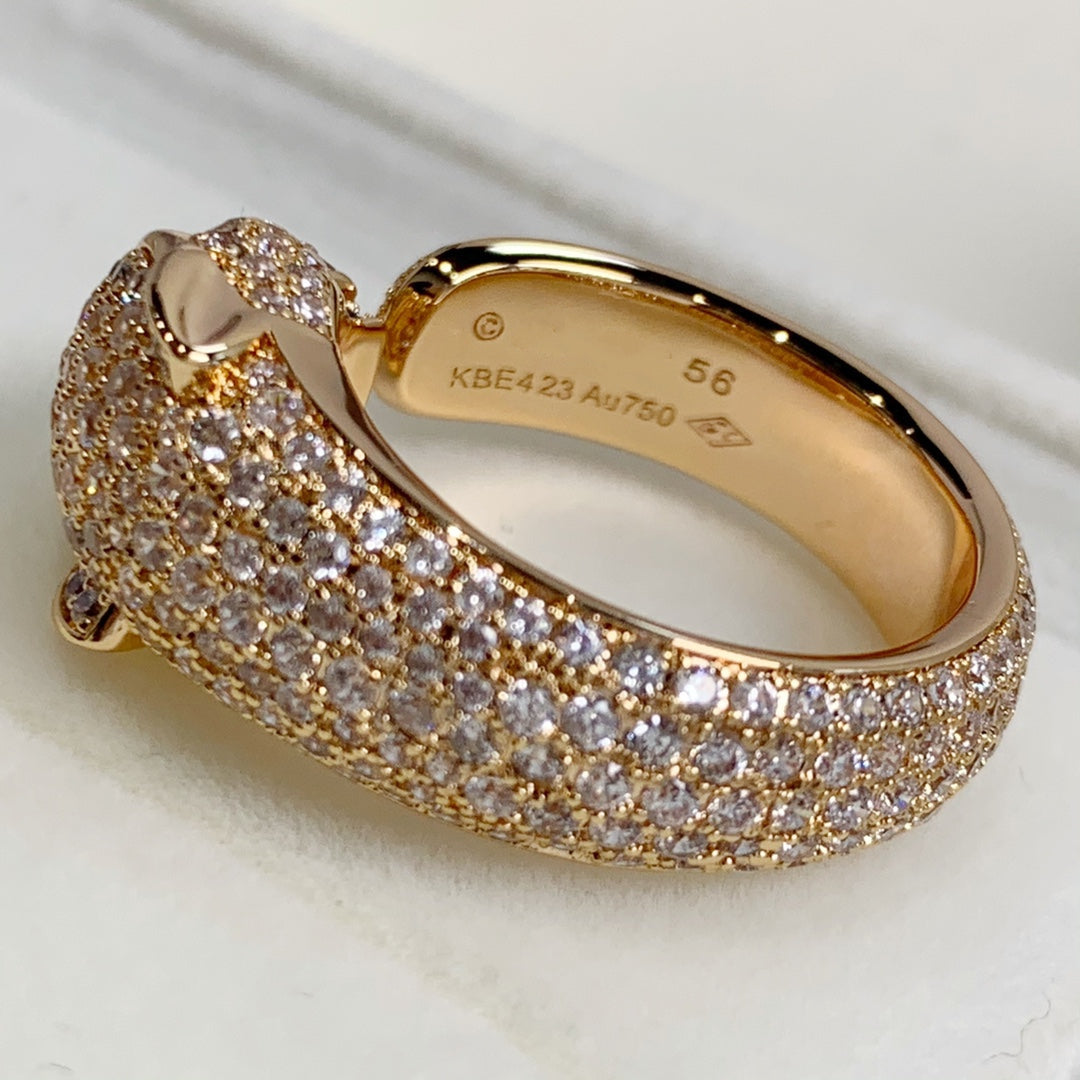 [⭐Glow]PANTHERE PINK GOLD DIAMOND RING