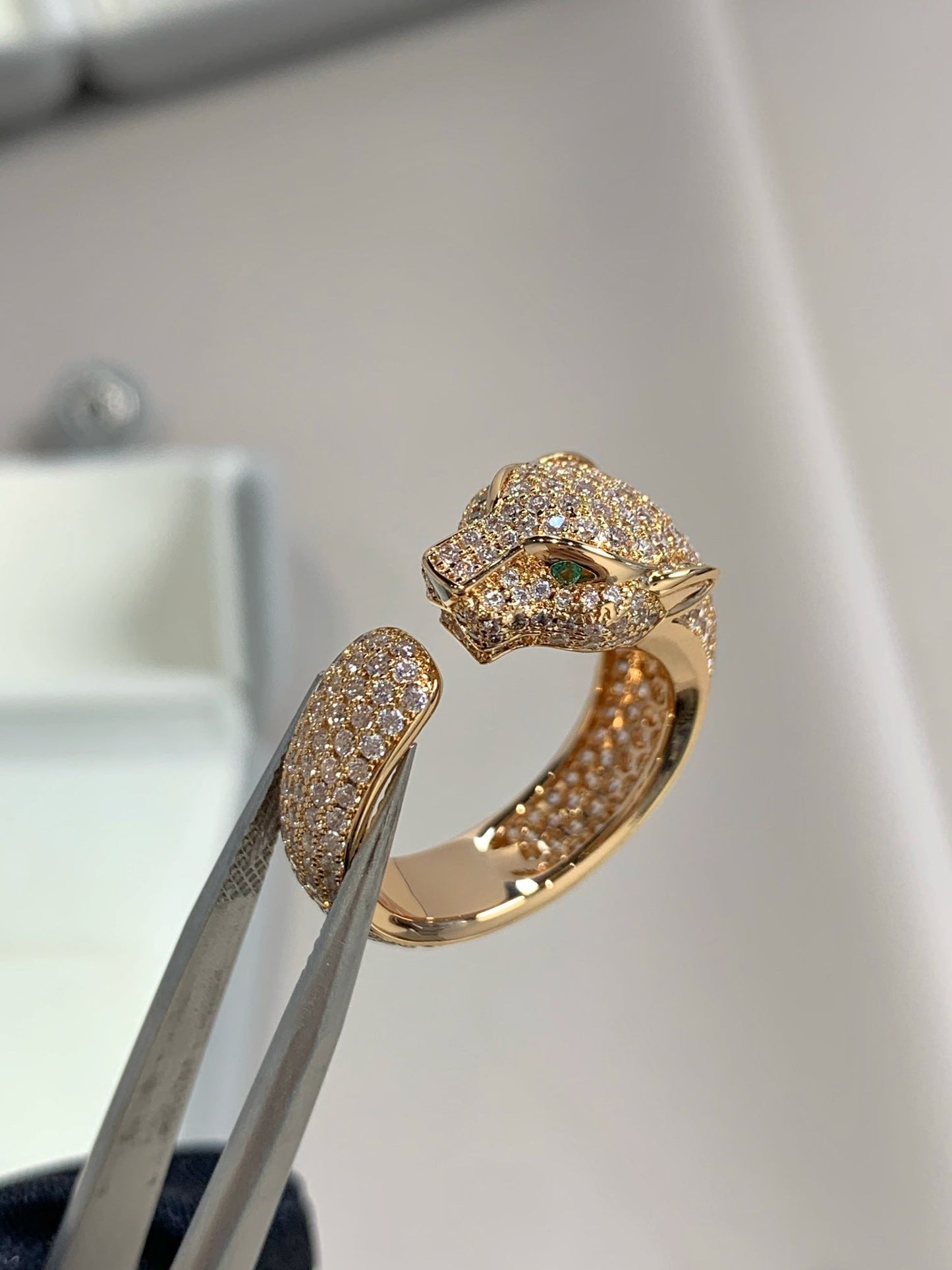 [⭐Glow]PANTHERE PINK GOLD DIAMOND RING