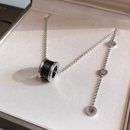 [⭐Glow]ZERO 1 BLACK CERAMIC SILVER NECKLACE