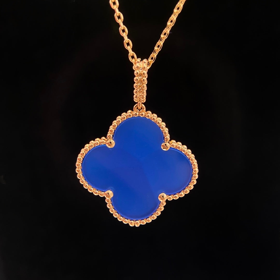[⭐Glow]CLOVER 25MM NECKLACE TURQUOISE ROSE GOLD