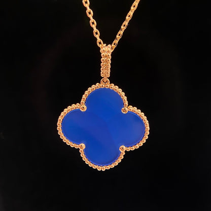 [⭐Glow]CLOVER 25MM NECKLACE TURQUOISE ROSE GOLD