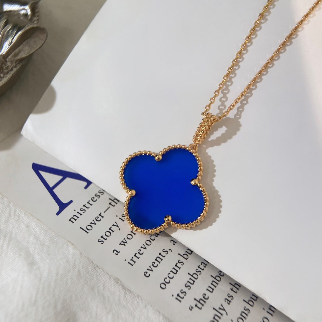 [⭐Glow]CLOVER 25MM NECKLACE TURQUOISE ROSE GOLD