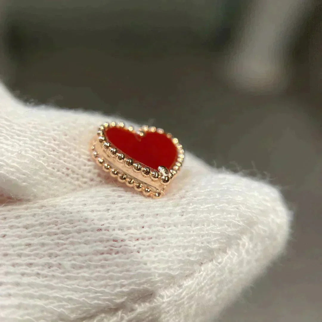 [⭐Glow]HEART CARNELIAN STUD EARRINGS