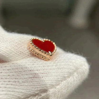 [⭐Glow]HEART CARNELIAN STUD EARRINGS