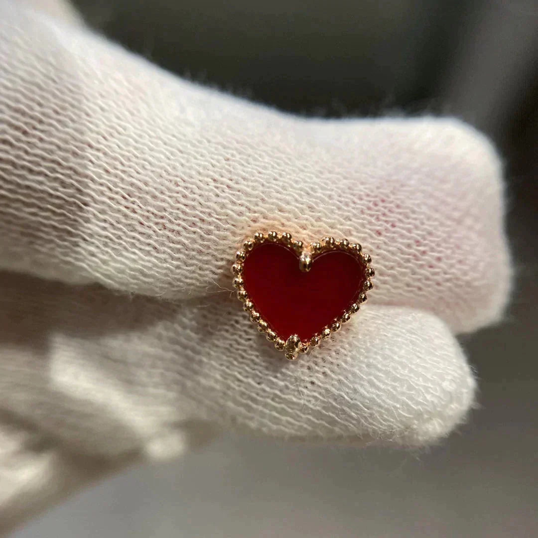 [⭐Glow]HEART CARNELIAN STUD EARRINGS