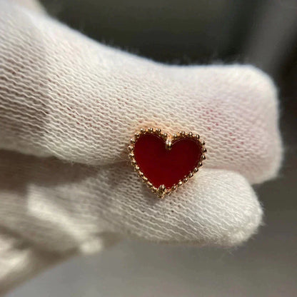 [⭐Glow]HEART CARNELIAN STUD EARRINGS