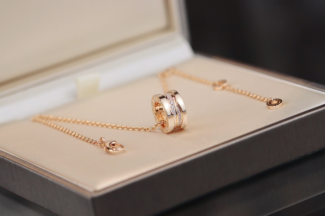 [⭐Glow]ZERO 1 PINK GOLD DIAMOND NECKLACE
