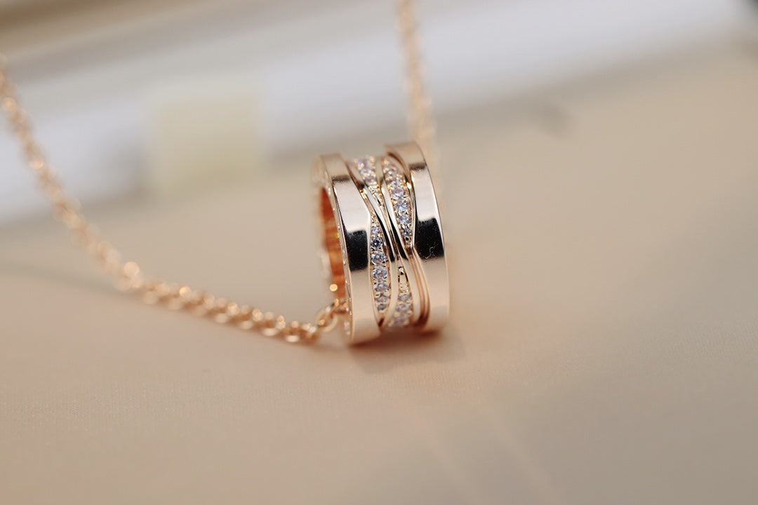[⭐Glow]ZERO 1 PINK GOLD DIAMOND NECKLACE