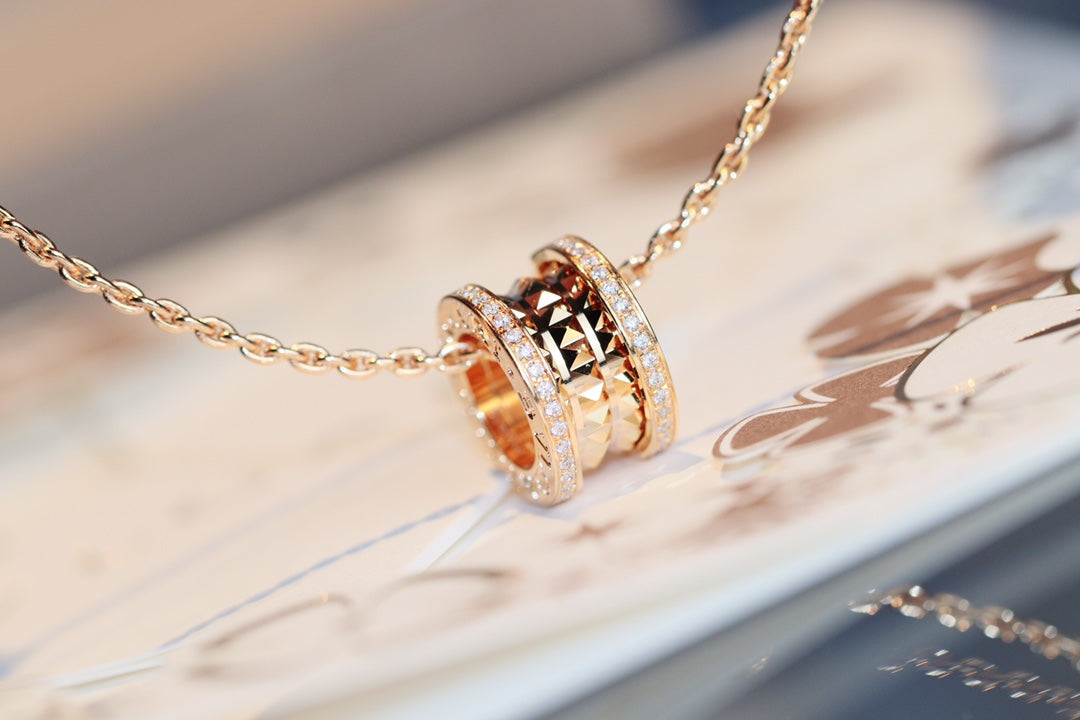 [⭐Glow]ZERO 1 ROCK PEDANT PINK GOLD NECKLACE
