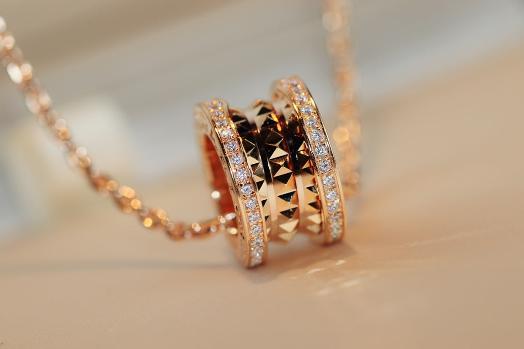 [⭐Glow]ZERO 1 ROCK PEDANT PINK GOLD NECKLACE
