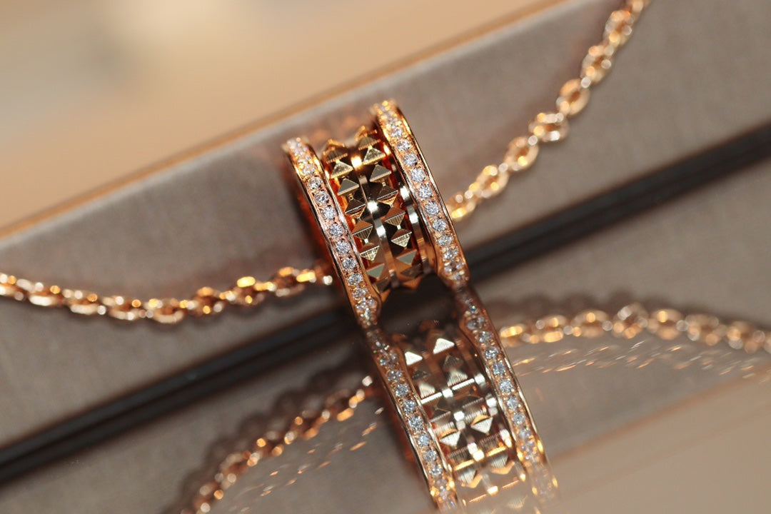 [⭐Glow]ZERO 1 ROCK PEDANT PINK GOLD NECKLACE
