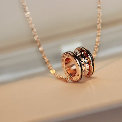 [⭐Glow]ZERO 1 ROCK PEDANT PINK GOLD BLACK NECKLACE