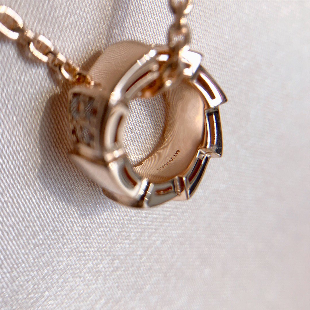 [⭐Glow]SERPENTI PEDANT DIAMOND PINK GOLD NECKLACE