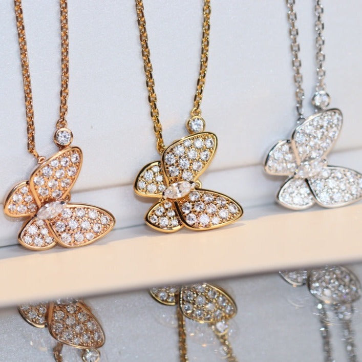 [⭐Glow]BUTTERFLY DIAMOND NECKLACE