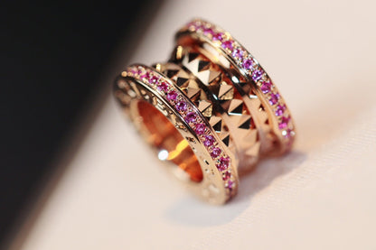 [⭐Glow]ZERO 1 ROCK PINK GOLD PINK DIAMOND NECKLACE