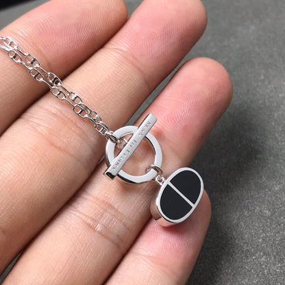 [⭐Glow]CHAINE VERSO BLACK CERAMIC  NECKLACE