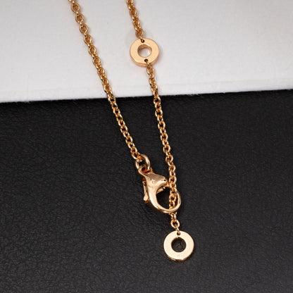 [⭐Glow]ZERO 1 WHITE CERAMIC PINK GOLD DIAMOND NECKLACE