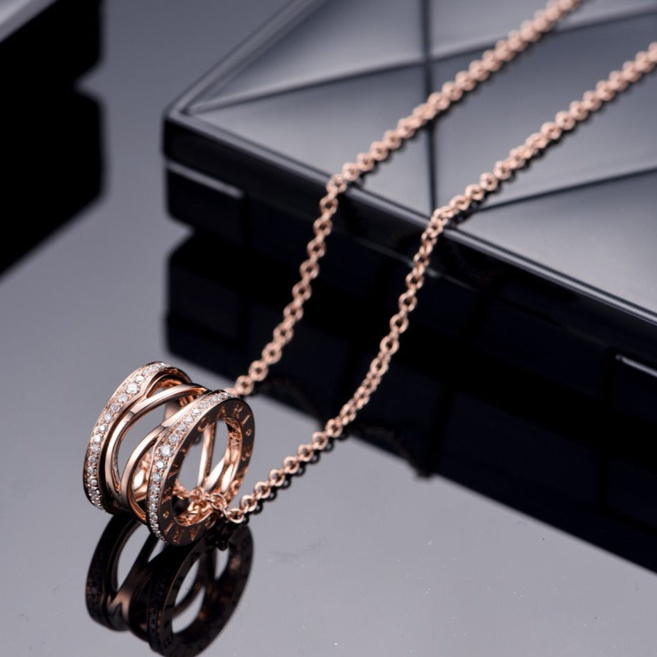 [⭐Glow]ZERO 1 PINK GOLD DIAMOND OPEN NECKLACE