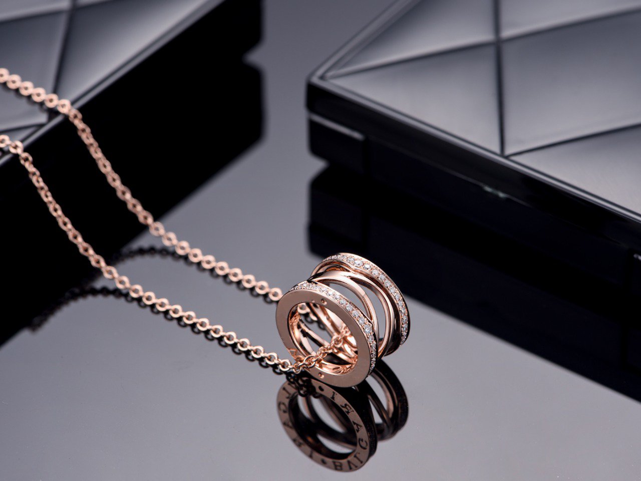 [⭐Glow]ZERO 1 PINK GOLD DIAMOND OPEN NECKLACE