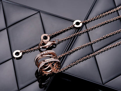 [⭐Glow]ZERO 1 PINK GOLD DIAMOND OPEN NECKLACE