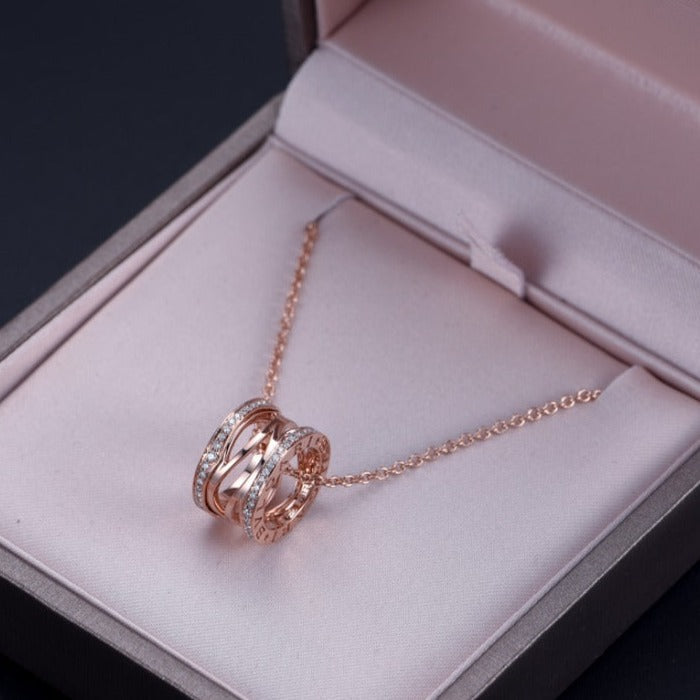 [⭐Glow]ZERO 1 PINK GOLD DIAMOND OPEN NECKLACE