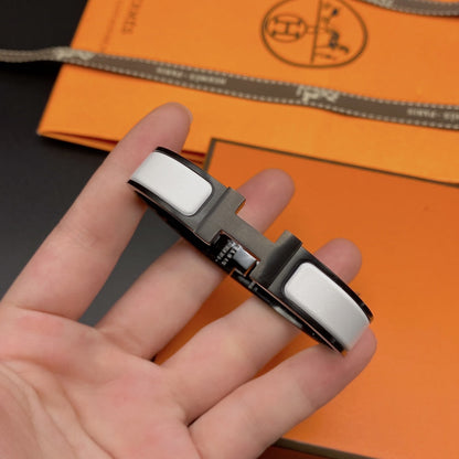 [⭐Glow]H BRACELET 12MM BLACK WHITE CERAMIC