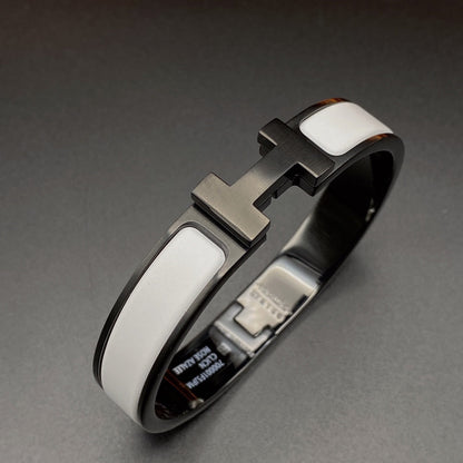 [⭐Glow]H BRACELET 12MM BLACK WHITE CERAMIC