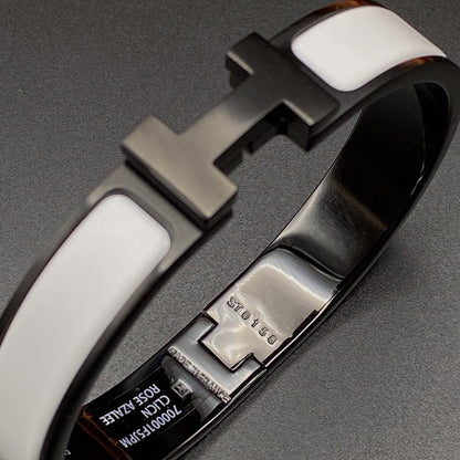 [⭐Glow]H BRACELET 12MM BLACK WHITE CERAMIC