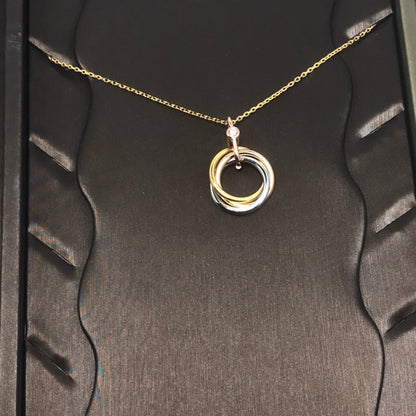 [⭐Glow]TRINITY SILVER GOLD PINK GOLD NECKLACE