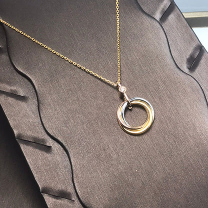 [⭐Glow]TRINITY SILVER GOLD PINK GOLD NECKLACE