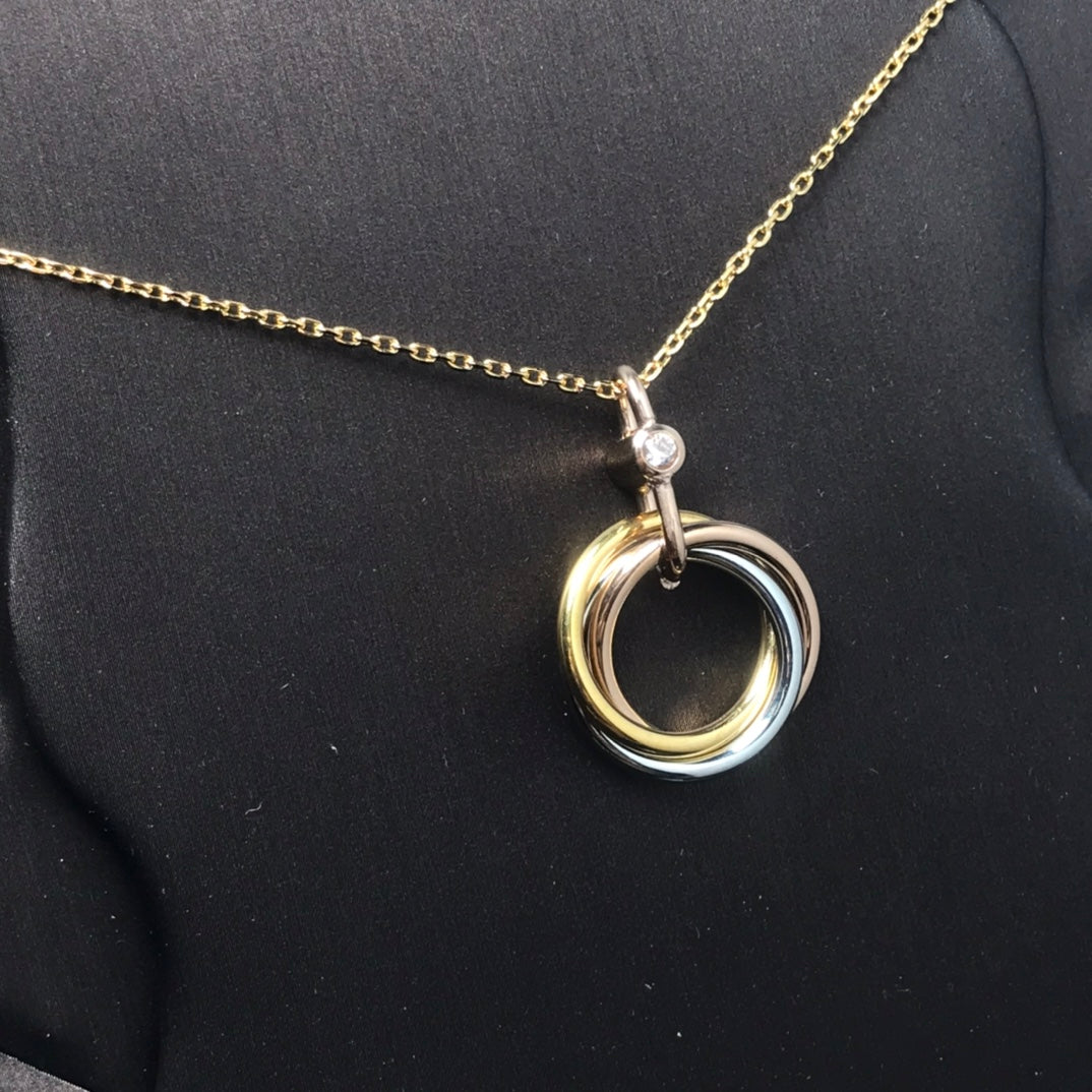 [⭐Glow]TRINITY SILVER GOLD PINK GOLD NECKLACE