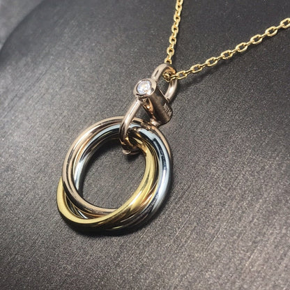 [⭐Glow]TRINITY SILVER GOLD PINK GOLD NECKLACE