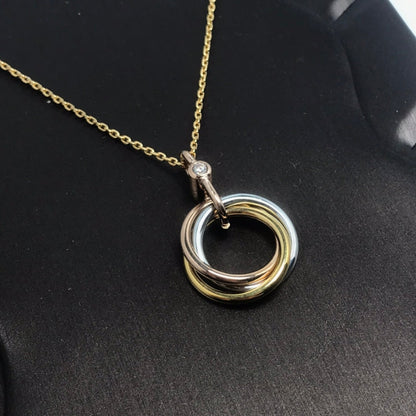 [⭐Glow]TRINITY SILVER GOLD PINK GOLD NECKLACE