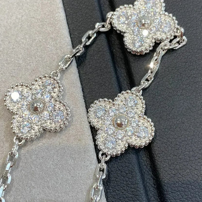 [⭐Glow] CLOVER 5 MOTIF FULL DIAMOND BRACELET COLLECTION