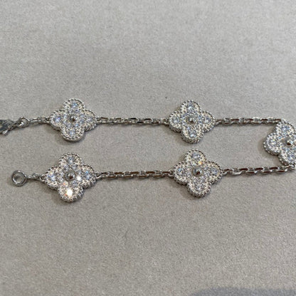 [⭐Glow] CLOVER 5 MOTIF FULL DIAMOND BRACELET COLLECTION