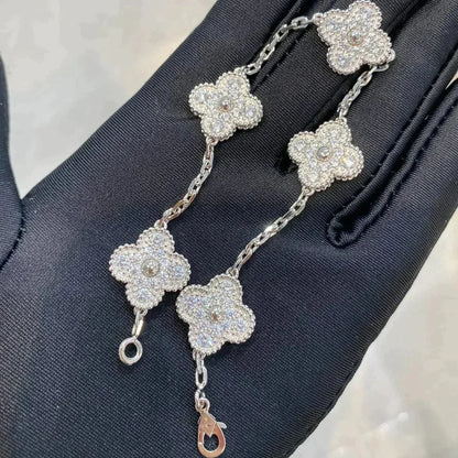 [⭐Glow] CLOVER 5 MOTIF FULL DIAMOND BRACELET COLLECTION