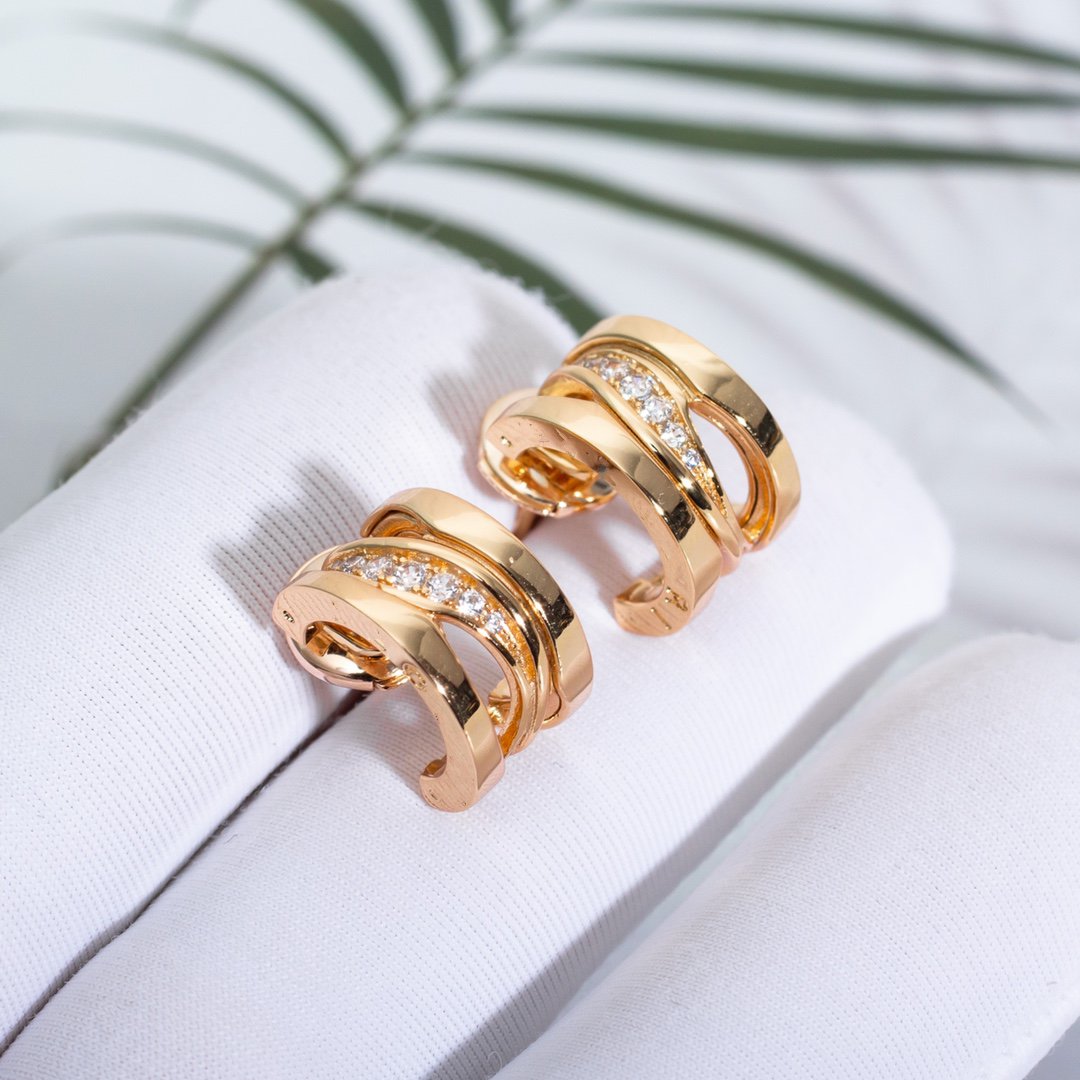 [⭐Glow]ZERO 1 PINK GOLD DIAMONDS EARRINGS