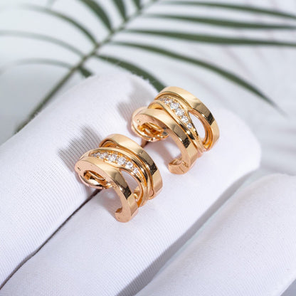 [⭐Glow]ZERO 1 PINK GOLD DIAMONDS EARRINGS