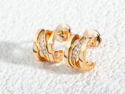 [⭐Glow]ZERO 1 PINK GOLD DIAMONDS EARRINGS