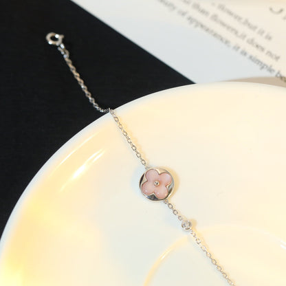[⭐Glow]SUN MOTIF PINK MOP SILVER BRACELET