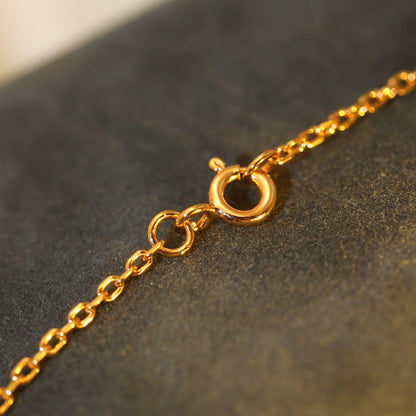 [⭐Glow]SUN PEDANT PINK GOLD 1 DIAMOND NECKLACE