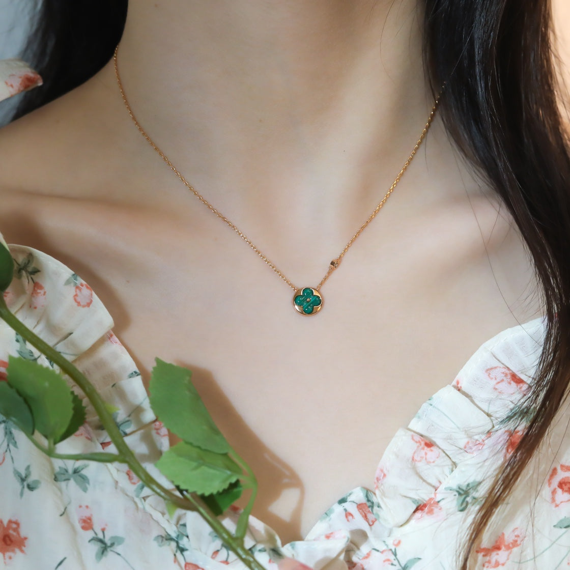 [⭐Glow]SUN PEDANT PINK GOLD 1 DIAMOND NECKLACE