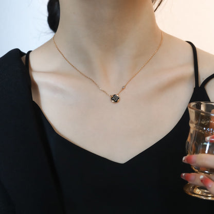 [⭐Glow]SUN PEDANT PINK GOLD 1 DIAMOND NECKLACE