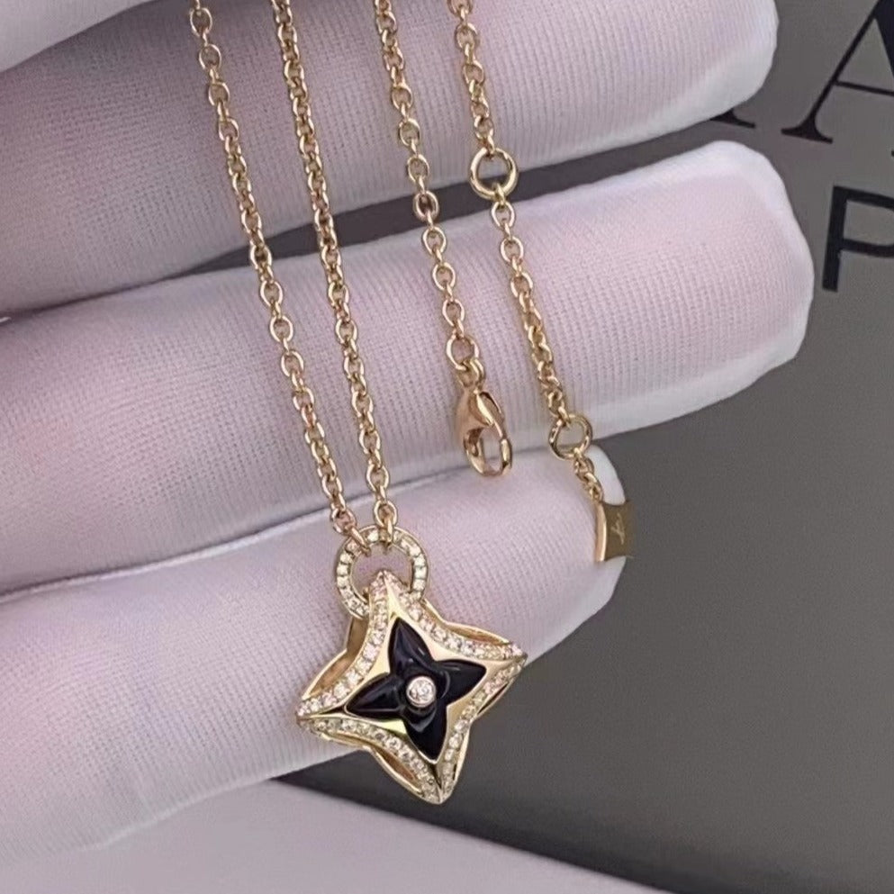 [⭐Glow]STAR PEDANT PINK GOLD DIAMOND NECKLACE