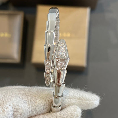 [⭐Glow]SERPENTI BRACELET DIAMONDS SILVER