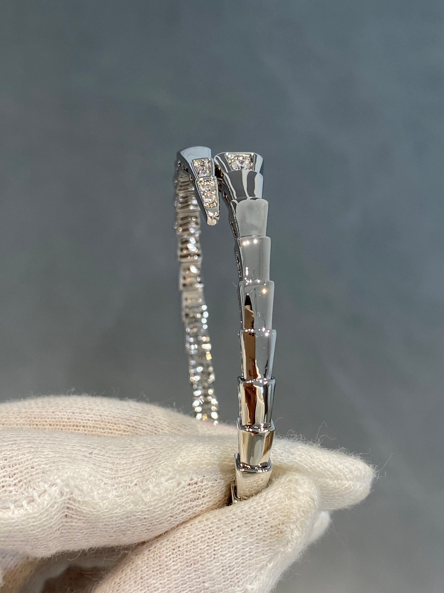 [⭐Glow]SERPENTI BRACELET DIAMONDS SILVER