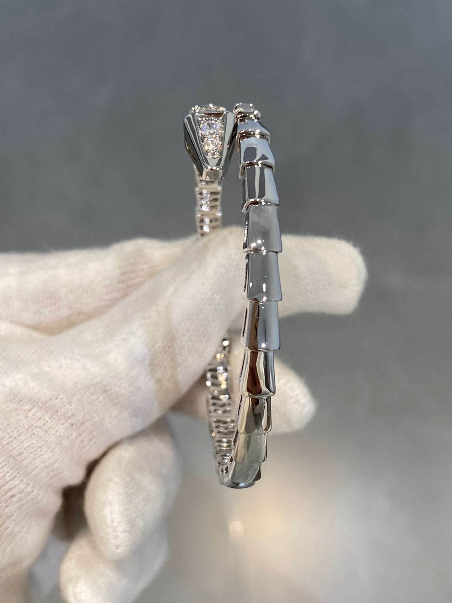 [⭐Glow]SERPENTI BRACELET DIAMONDS SILVER