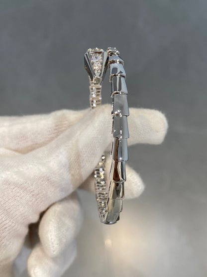 [⭐Glow]SERPENTI BRACELET DIAMONDS SILVER